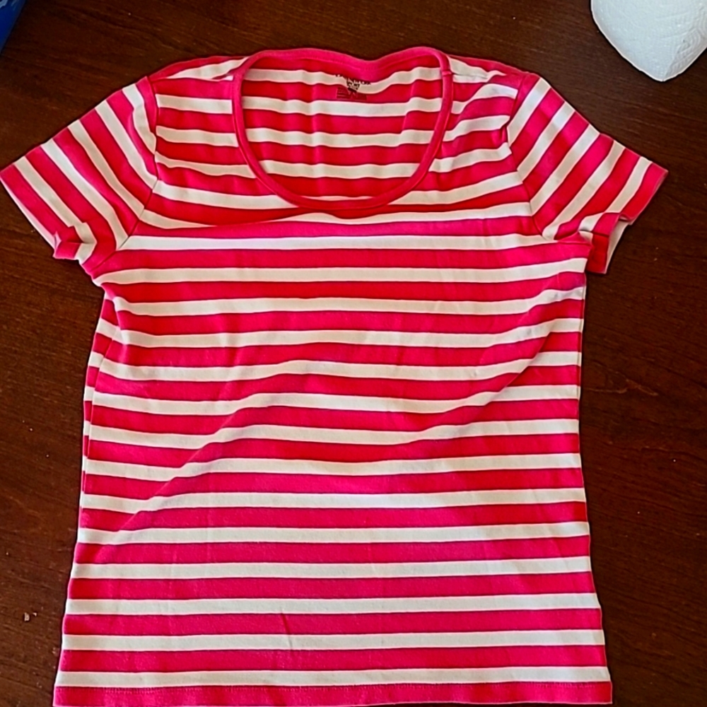 Pink and white striped shirt